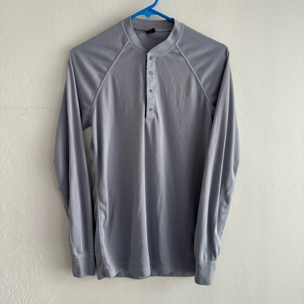 Patagonia Long Sleeve Henley in Light Gray